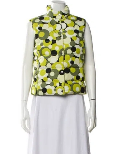 Pre-owned Moncler Printed Vest In Green