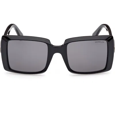 Moncler Promenade 53mm Square Sunglasses In Black