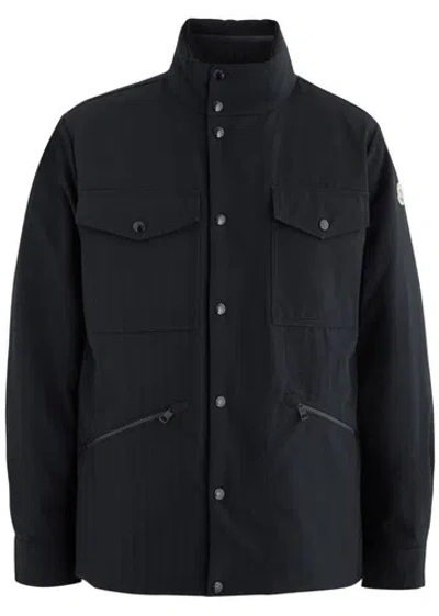 Moncler Promontoire Reversible Woven Shell Jacket In Navy