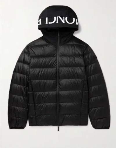 Pre-owned Moncler Provins Slim-fit Quilted Shell Hooded Down Jacket In Black