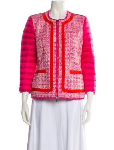 Pre-owned Moncler Prune Nylon Down Jacket In Pink