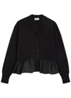 Moncler Cashmere Blend Cardigan Peplum Hem