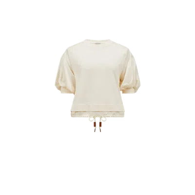 MONCLER T-SHIRT EN COTON À MANCHES BOUFFANTES