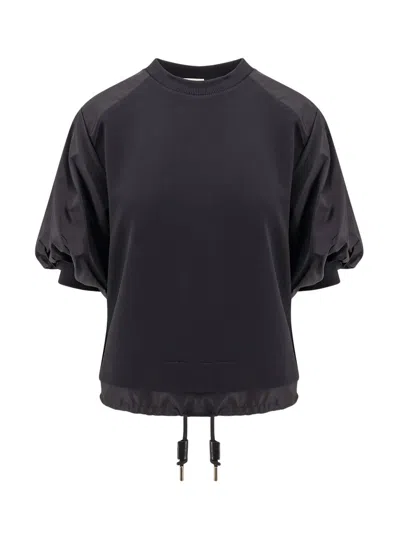 Moncler Puff Sleeve T In Black