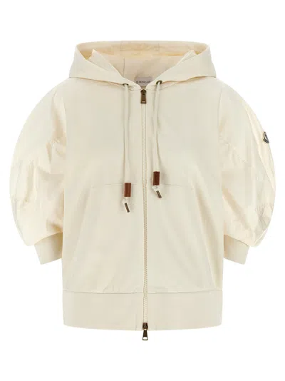 Moncler Puffed Nylon Raglan Hoodie In Neutral