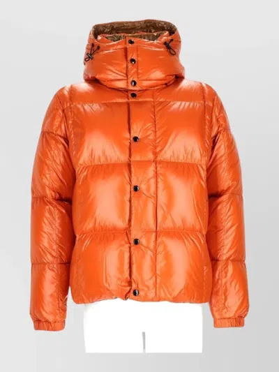 Moncler Parana Quilted Hooded Jacket In Orange