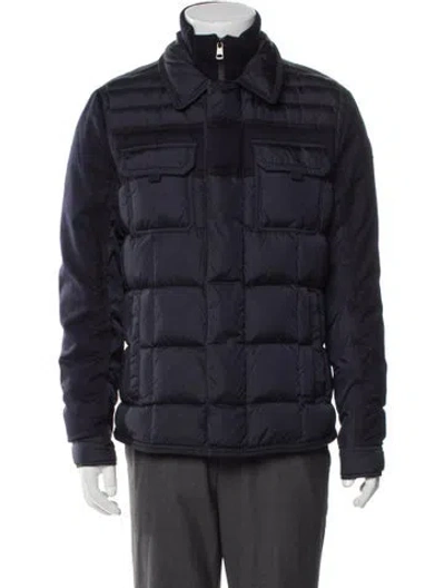 Pre-owned Moncler Puffer Coat In Blue