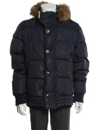 Pre-owned Moncler Puffer Coat In Blue