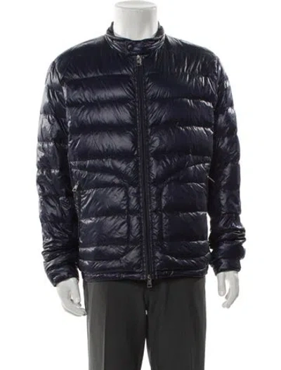 Pre-owned Moncler Puffer Coat In Blue