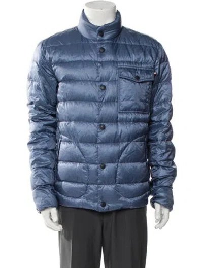 Pre-owned Moncler Puffer Coat In Blue