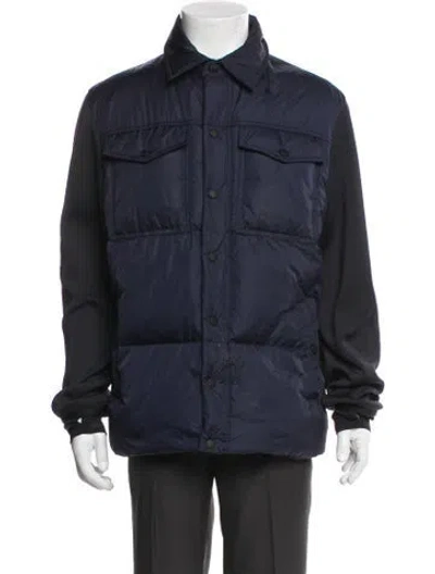 Pre-owned Moncler Puffer Coat In Blue