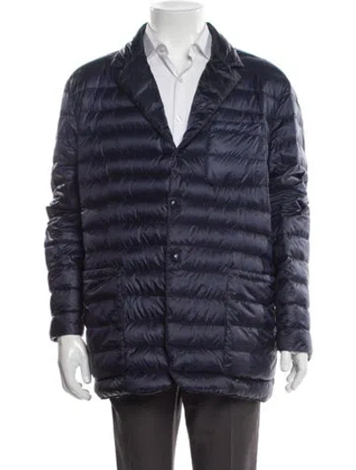 Pre-owned Moncler Puffer Coat In Blue