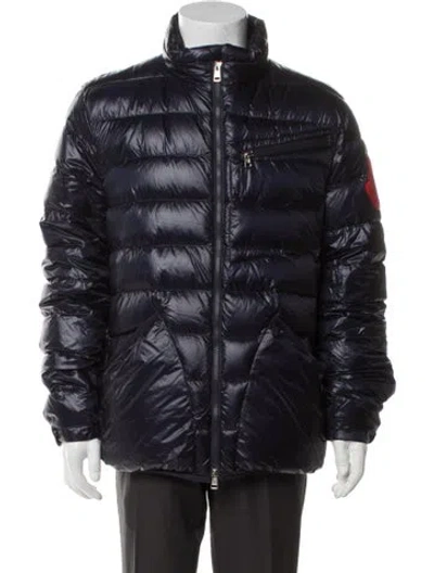 Pre-owned Moncler Puffer Coat In Blue