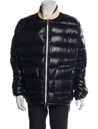 Pre-owned Moncler Puffer Coat In Blue
