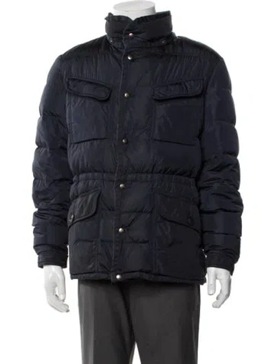 Pre-owned Moncler Puffer Coat In Blue