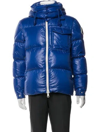 Pre-owned Moncler Puffer Coat In Blue