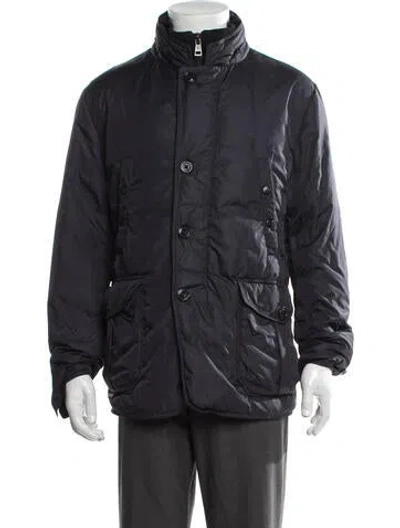 Pre-owned Moncler Puffer Coat In Blue