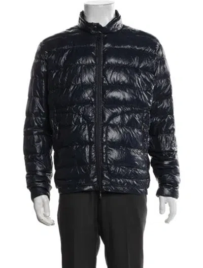 Pre-owned Moncler Puffer Coat In Blue