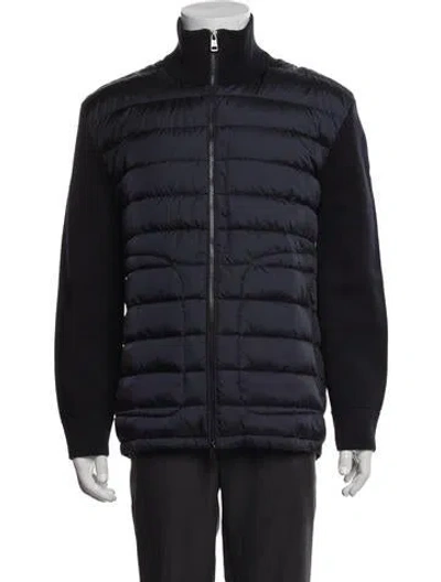 Pre-owned Moncler Puffer Coat In Blue