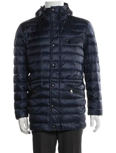 Pre-owned Moncler Puffer Coat In Blue