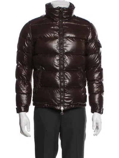 Pre-owned Moncler Puffer Coat In Brown