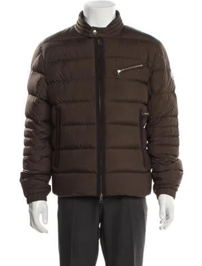Pre-owned Moncler Puffer Coat In Brown