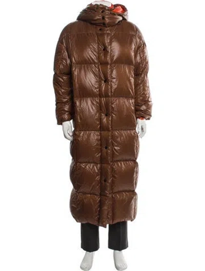 Pre-owned Moncler Puffer Coat In Brown