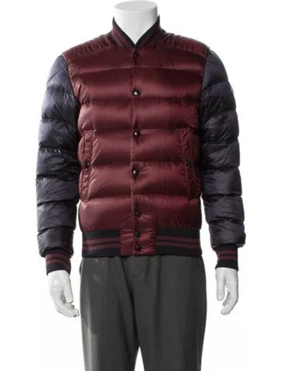 Pre-owned Moncler Puffer Coat In Burgundy