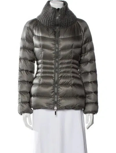 Pre-owned Moncler Puffer Coat In Gray