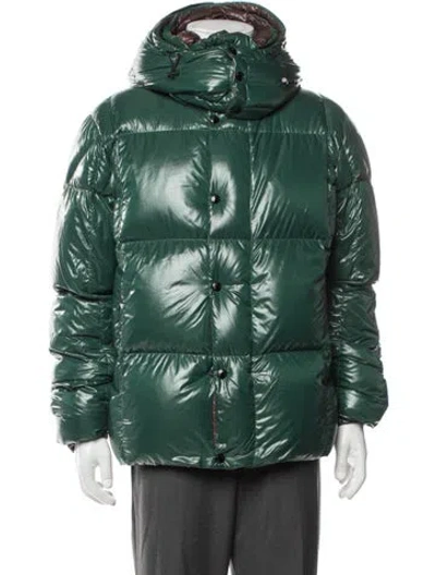 Pre-owned Moncler Puffer Coat In Green