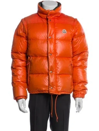 Pre-owned Moncler Puffer Coat In Orange