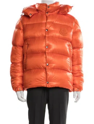 Pre-owned Moncler Puffer Coat In Orange