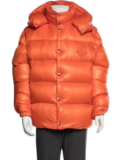 Pre-owned Moncler Puffer Coat In Orange