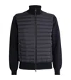 Moncler Padded Zip-up Cardigan Clothing In Blue