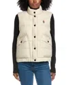 Moncler Grenoble Padded Gilet In Down Beige In White