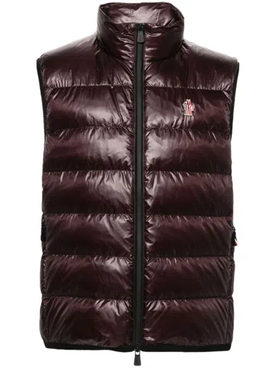 Moncler Panelled Gilet In Purple