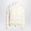 Moncler White Puffer Jacket With Braids In Cotton Blend Women