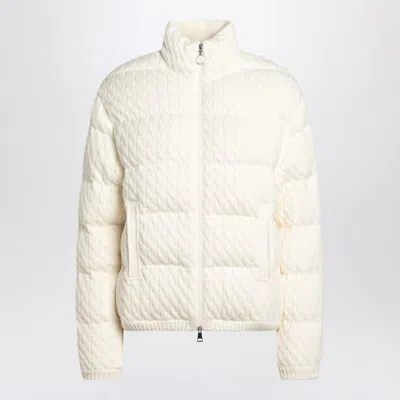 Moncler Puffer Jacket With Braids In Blend In White