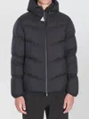 Moncler Puffer Jacket With Detachable Hood And Pockets In Gray