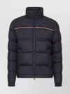 Moncler Puffer Jacket With High Collar And Quilted Design In Blue