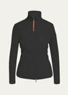 Moncler Puffer Knit Cardigan In Black