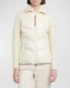 Moncler Lempa Nylon Down Vest In Natural