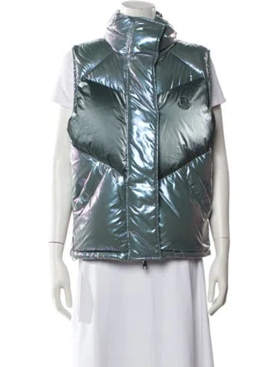 Pre-owned Moncler Puffer Vest In Blue
