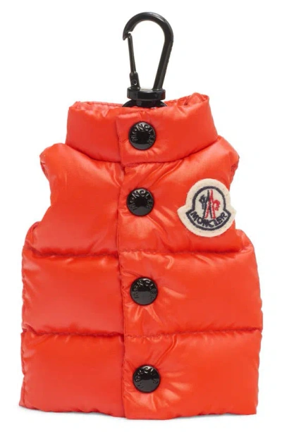 Moncler Puffer Waistcoat Key Ring In Red