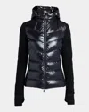 Moncler Grenoble Felpa Imbottita In Pile Con Zip E Cappuccio In Black