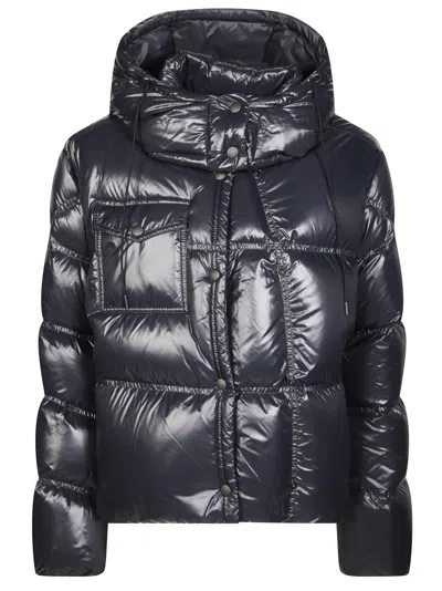 Moncler Puffy Finish Down Jacket In Black