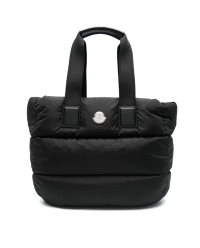 MONCLER MONCLER PUFFY QUILTED BLACK BAG