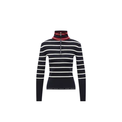 MONCLER MONCLER PULL À COL ROULÉ EN LAINE RAYÉE, FEMME, MULTICOLORE, TAILLE: XS