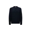 Moncler Pull En Coton À Empiècement Logo In Blue