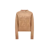 Moncler Logo-embroidered Cotton Sweatshirt In Beige